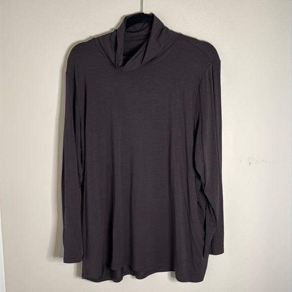 NWT Eileen Fisher Brown Scrunch Neck Blouse Size 2X - Picture 5 of 5